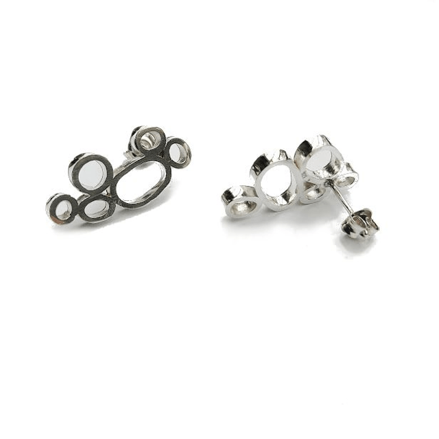Oorbellen zilver "stone"