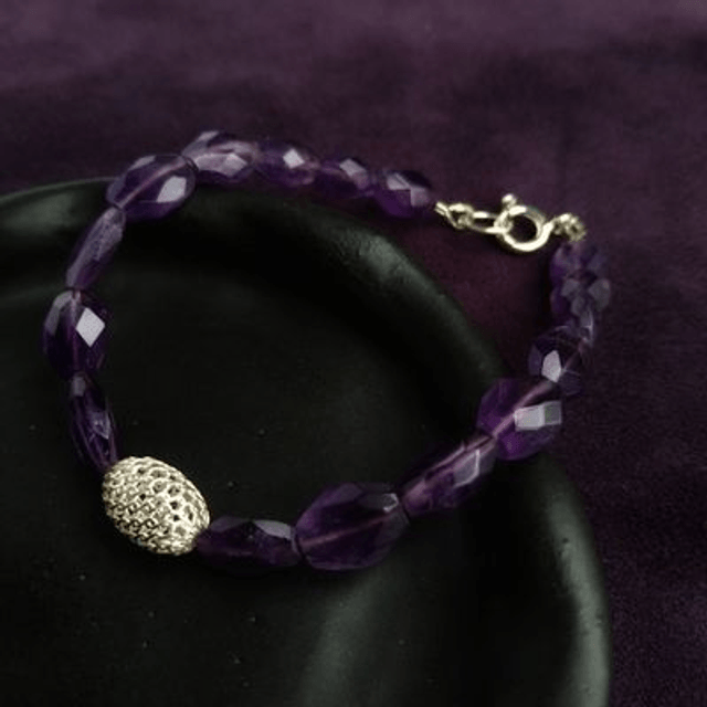 Armband met facet amethist
