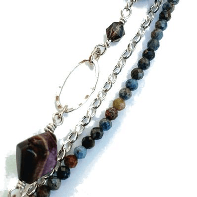 Armband met agaat en dumortieriet