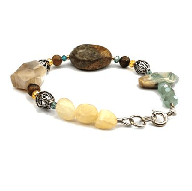  Armband met calciet en chrysopraas