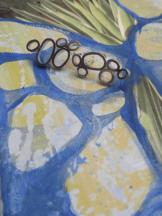 Oorbellen zilver "stone"
