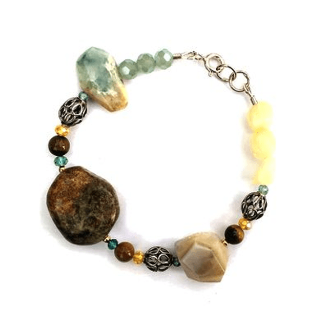  Armband met calciet en chrysopraas