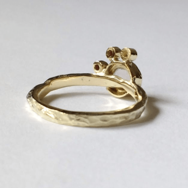 Gouden ring met rozenkwarts