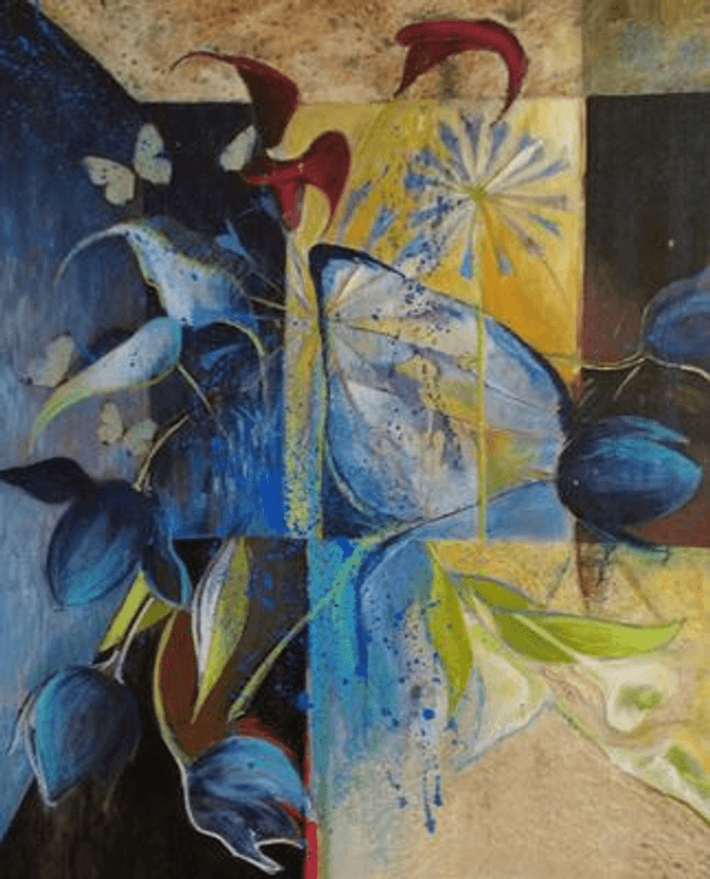 Kaart blauw boeket