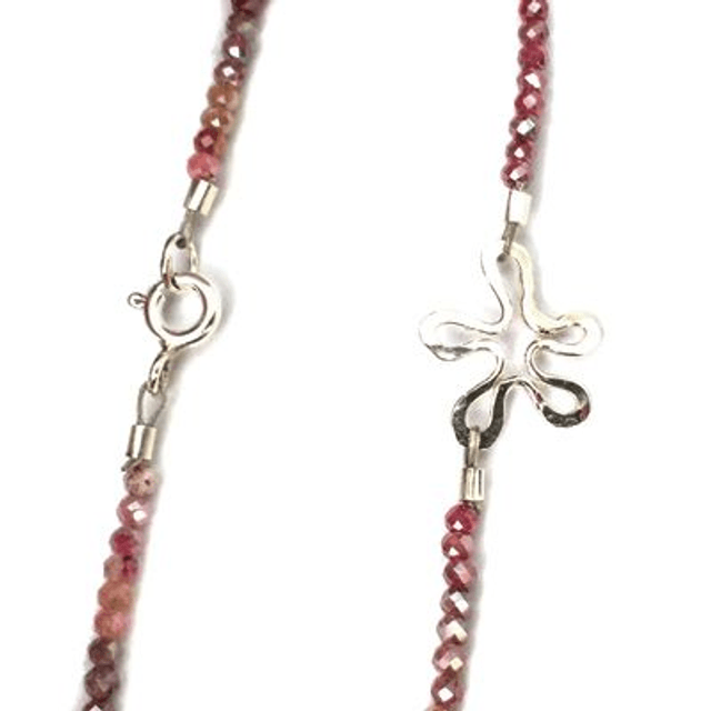 Maansteen armband met zilveren bloem