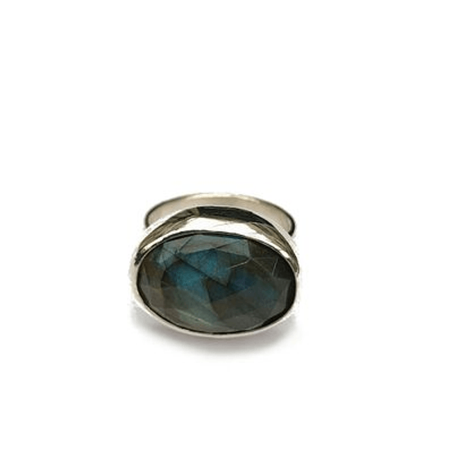 Ring met roosgeslepen labradoriet