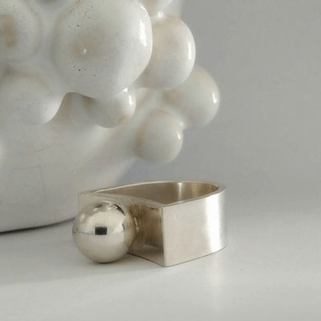 Ring met bol breed