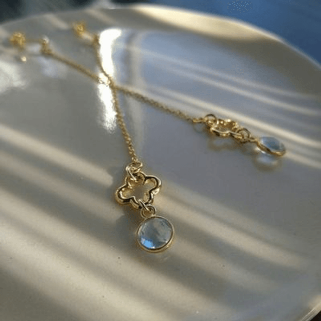 Verguld zilveren oorbellen met quartz