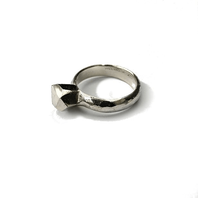 Zilveren ring "facet"
