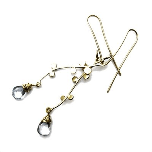 Oorbellen "takje" met quartz