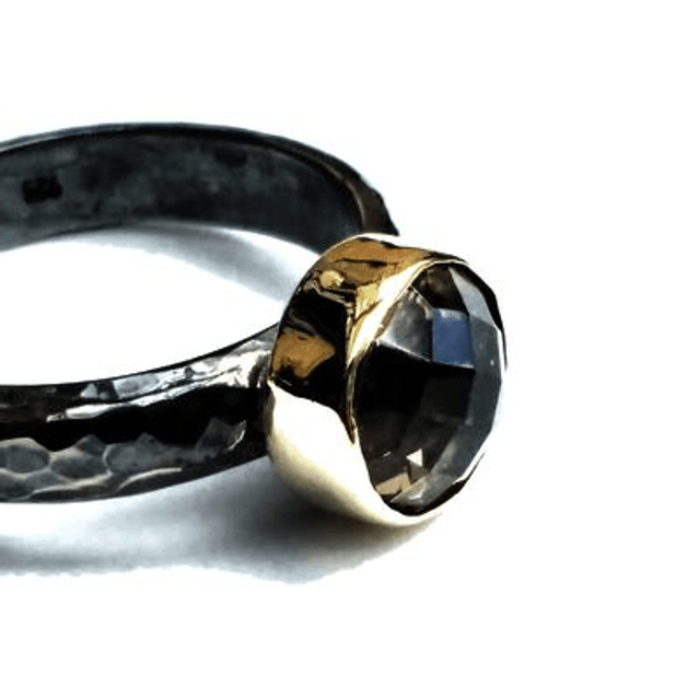 Ring met rookkwarts in goud