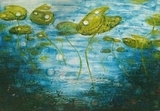 Waterlelie encaustic